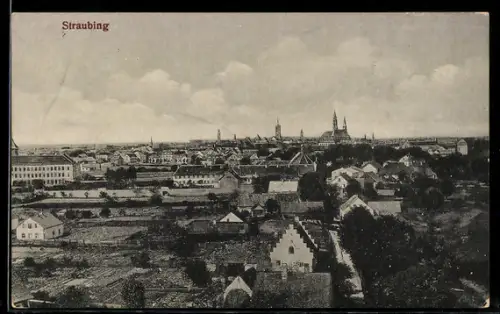 AK Straubing, Ortsansicht, Panorama aus der Vogelschau