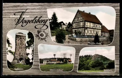 AK Breungeshain /Büdingen, Gasthaus-Pension Zum Hoherodskopf H. Stein, Taufstein, Bilstein