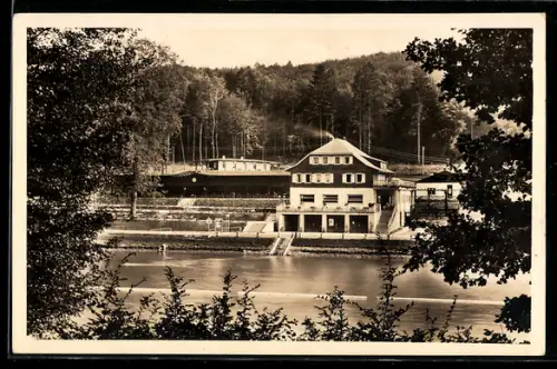 AK Hillersbach /O.-H., Strandbad Hillersbach, Inh. Wilh. Schlörb