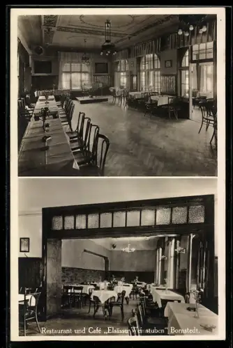 AK Bornstedt /Potsdam, Restaurant und Café Elsässer Weinstuben A. Pitschk, Innenansichten