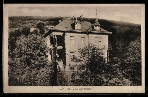 AK Bad Orb, Hotel Villa Wintersberg, Aussenansicht mit Grünanlagen