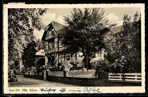 AK Bad Orb, Hotel Villa Saline, Aussenansicht mit Gästebereich
