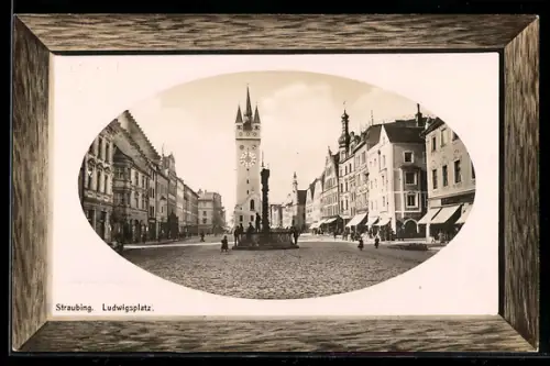 AK Straubing, Strassenpartie am Ludwigsplatz