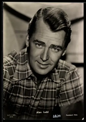 AK Schauspieler Alan Ladd im karierten Hemd