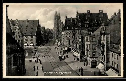 AK Nürnberg, Königstrasse aus der Vogelschau