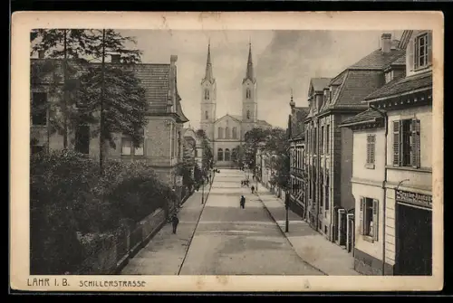 AK Lahr i. B., Schillerstrasse, Kirche