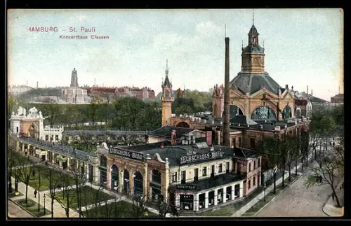 AK Hamburg-St. Pauli, Konzerthaus Clausen, Elbschloss-Bräu