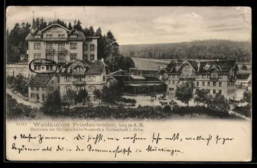 AK Friedenweiler, Tannenheim, Waldkurort aus der Vogelschau