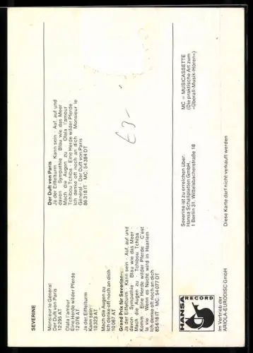 AK Severine, Autograph, Portrait