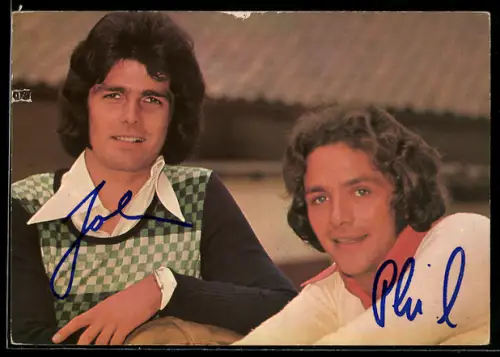 AK Musiker Phil & John mit Locken und Pullunder