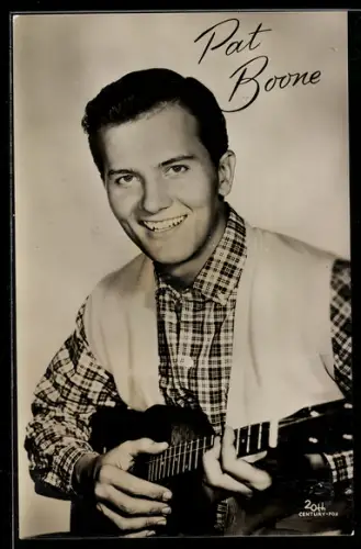 AK Musiker Pat Boone mit Ukulele