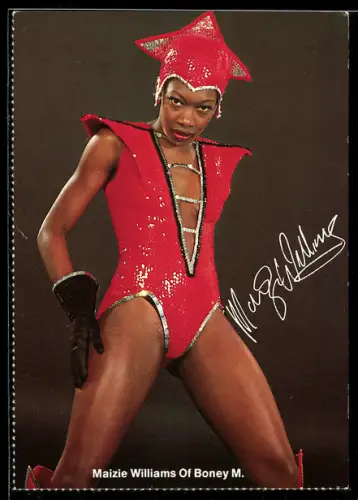 AK Maizie Williams of Boney M., Portrait im Bühnenkostüm