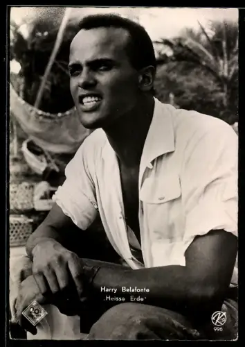 AK Harry Belafonte im Film Heisse Erde, Portrait