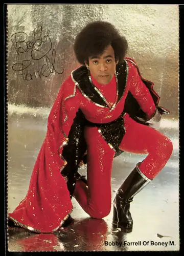 AK Musiker, Bobby Farrell von Boney M. auf dem Eis
