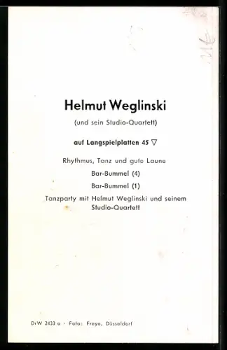 AK Helmut Weglinski, Portrait mit Geige