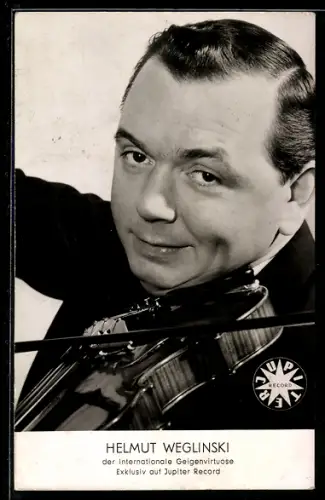 AK Helmut Weglinski mit Geige, Portrait