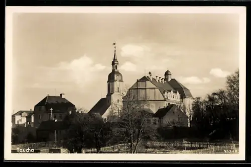 AK Taucha, Kirche und umliegende Gebäude