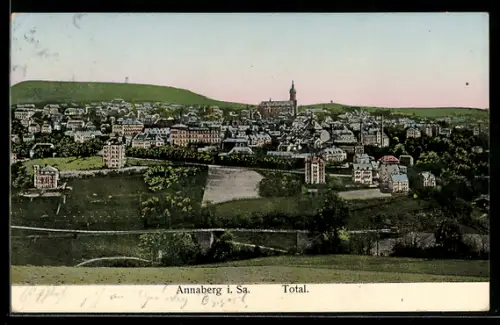 AK Annaberg i. Sa., Totalansicht der Stadt