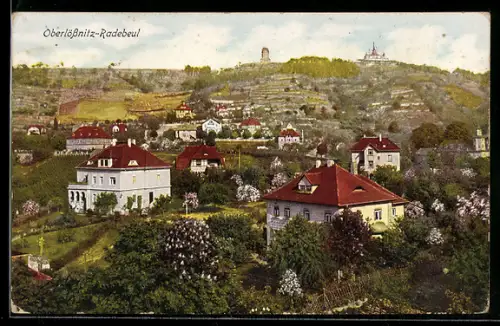 AK Oberlössnitz-Radebeul, Ortsansicht aus der Vogelschau