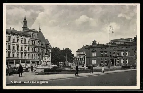 AK Görlitz, Hindenburgplatz, Panorama