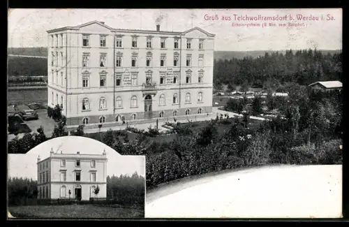 AK Teichwolframsdorf b. Werdau, Erholungsheim mit Anlagen
