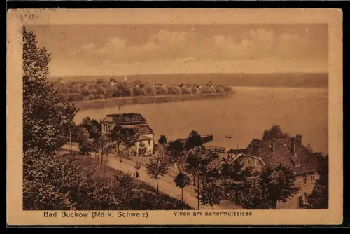 AK Bad Buckow /Märk. Schweiz, Villen am Schermützelsee
