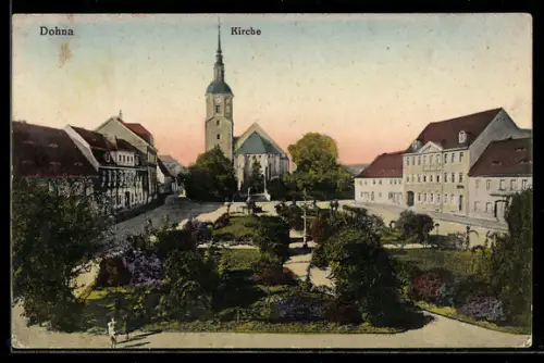 AK Dohna, Kirche, Gebäude-Panorama, Anlage