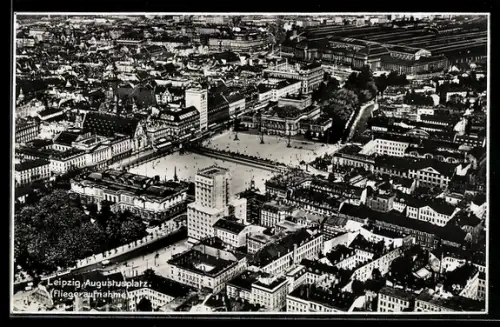 AK Leipzig, Augustusplatz, Fliegeraufnahme