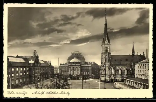 AK Chemnitz, Platz, Theater, Kirche