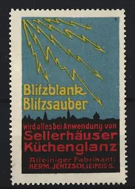 Reklamemarke Leipzig, Herm. Jentzsch, Sellerhäuser Küchenglanz
