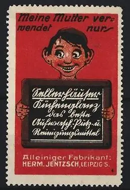 Reklamemarke Leipzig, Herm. Jentzsch, Sellerhäuser Küchenglanz