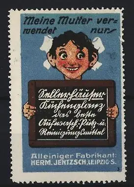 Reklamemarke Leipzig, Herm. Jentzsch, Sellerhäuser Küchenglanz