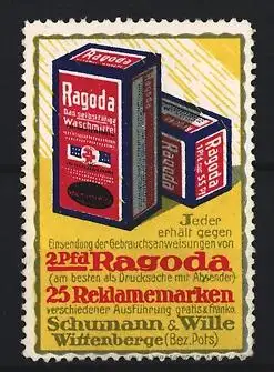 Reklamemarke Wittenberge, Ragoda Waschmittel, Waschmittelpaket