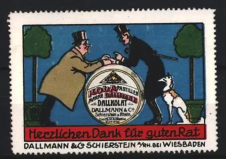 Reklamemarke Schierstein, Dallmann & Co, Kola-Pastillen