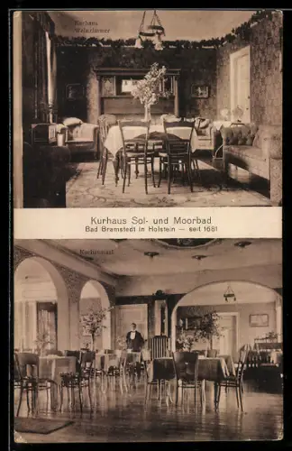 AK Bad Bramstedt in Holstein, Cafe im Kurhaus Sol- und Moorbad, Kurhaussaal, Kurhaus Weinzimmer