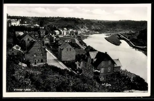 AK Villmar /Lahn, Teilansicht aus der Vogelschau mit Flusspartie