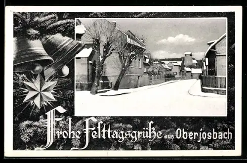 AK Oberjosbach, Strassenpartie im Winter