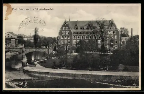 AK Bad Kreuznach, St. Marienwörth mit Gartenanlage
