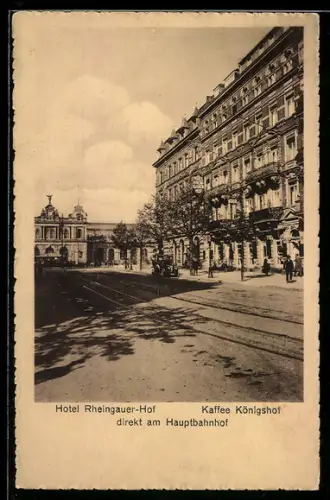 AK Mainz, Hotel Rheingauer-Hof, Kaffee Königshof, Bes. A. Ziegelmeier