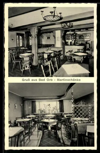 AK Bad Orb, Gasthaus Martinschänke, Innenansichten