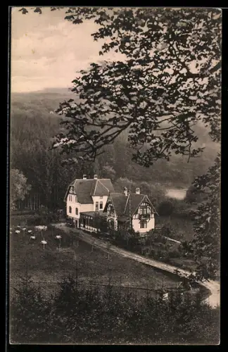 AK Idstein i. Taunus, Forsthaus und Restaurant vom Hügel