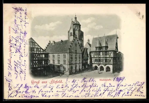 AK Alsfeld, Partie am Marktplatz