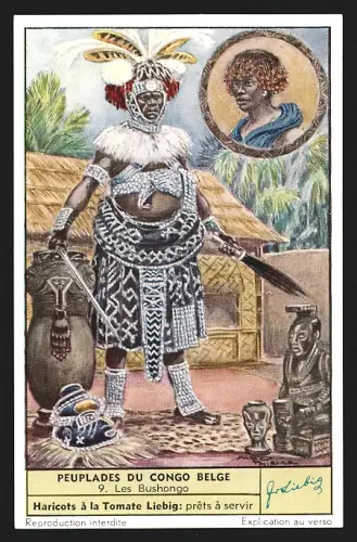 Sammelbild Liebig, Peuplades du Congo Belge, Les Bushongo