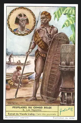 Sammelbild Liebig, Peuplades du Congo Belge, Les Ngombe