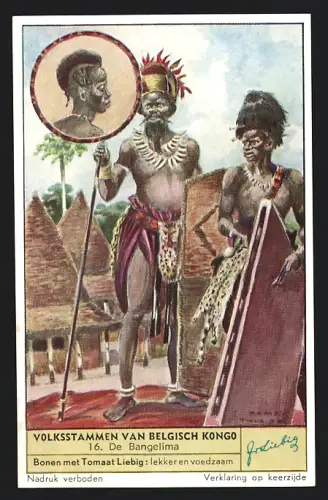 Sammelbild Liebig, Volksstammen van Belgisch Kongo, De Bangelima