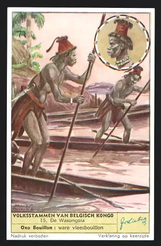 Sammelbild Liebig, Volksstammen van Belgisch Kongo, De Wasongola