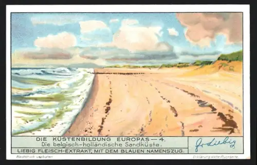 Sammelbild Liebig, Die Küstenbildung Europas, Die belgisch-holländische Sandküste