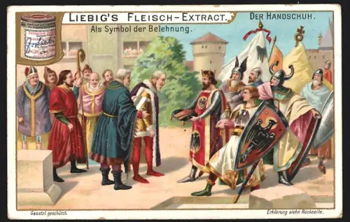 Sammelbild Liebig, Der Handschuh, Als Symbol der Belehnung