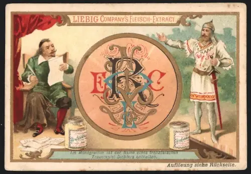 Sammelbild Liebig, Monogrammrätsel, Dichter Corneille