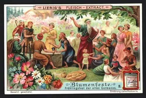Sammelbild Liebig, Blumenfeste, Frühlingsfest der alten Germanen